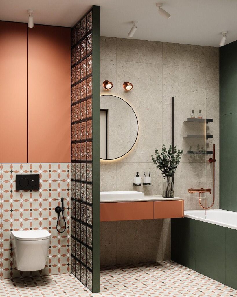 Bold Colors in a Modern Bathroom
